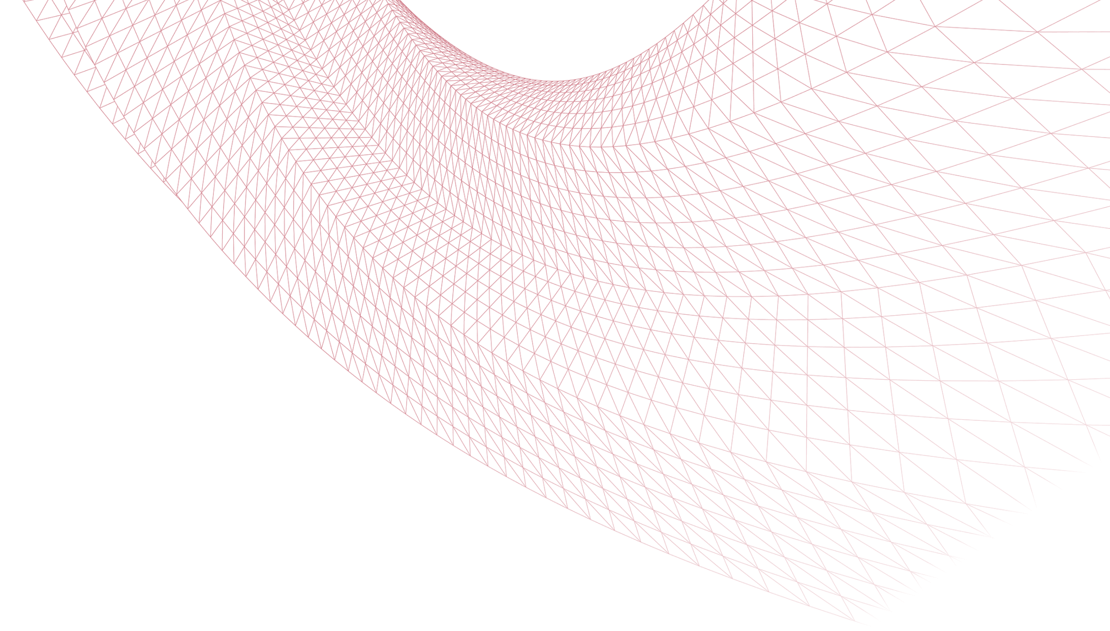 Red curved mesh